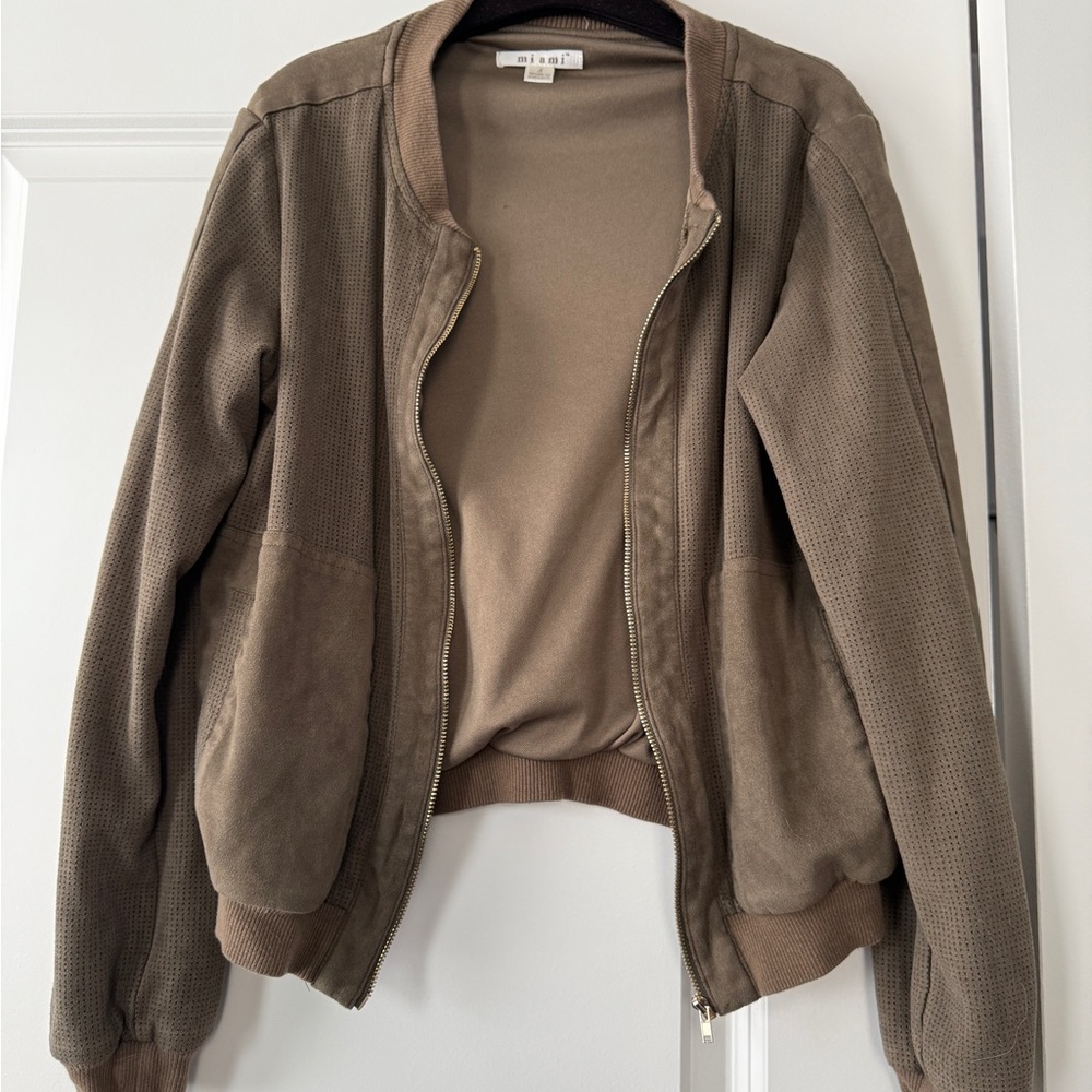 Miami Brown Bomber Jacket for Women